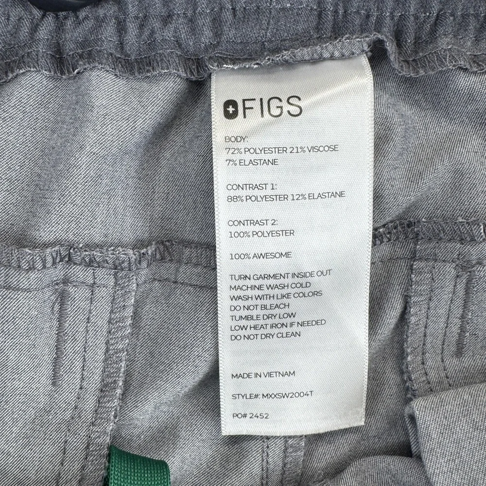 Figs Technical Collection Pants Mens XL/T Gray Jogger‎ Scrub Stretch Drawstring